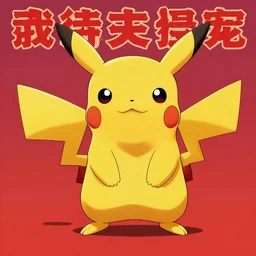 Pikachu at a comunist propaganda poster