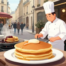 dutch chefs impressing the French people with superior pancakes in a street in Paris