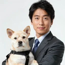 cinematography action movie closeup portrait of a Japanese business man carrying his dog running from an explosion in Tokyo by Michael Bay