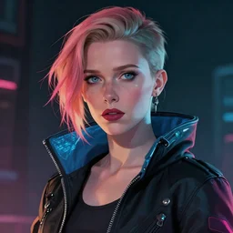 Portrait of Cyberpunk Millie Bobby Brown by Yoji Shinkawa