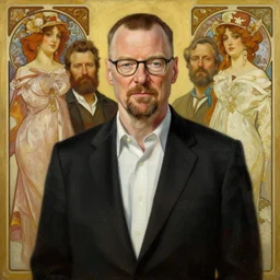 walter white, painting by'phil hale '!!! gaston bussiere, craig mullins, greg rutkowski, alphonse mucha