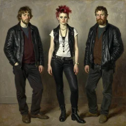 looose style!!! solomon joseph solomon and richard schmid and jeremy lipking victorian loose genre loose painting full length portrait painting of a young beautiful woman punk rocker