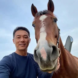 horse selfie, held with hoof