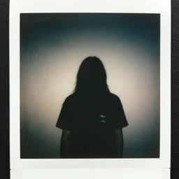 polaroid photo of a faceless person