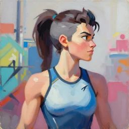 greg manchess portrait painting of a female ironman as overwatch character, medium shot, asymmetrical, profile picture, organic painting, sunny day, matte painting, bold shapes, hard edges, street art, trending on artstation, by huang guangjian, gil elvgren, ruan jia, greg rutkowski, gaston bussiere