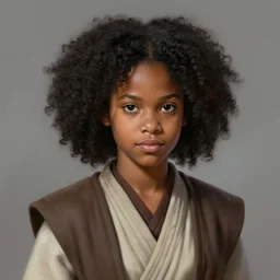 portrait of a woman by greg rutkowski, young jedi knight, black, afro hair, pretty, star wars expanded universe, she is about 2 0 years old, wearing jedi robes, highly detailed portrait, digital painting, artstation, concept art, smooth, sharp foccus ilustration, artstation hq