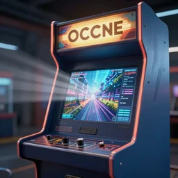 arcade machine, octane render, unreal engine, digital art, Artstation, Trending on Artstation, cgsociety, Pinterest, 8k , close up to the screen, godrays, volumetric, reflections, cinematic, epic,