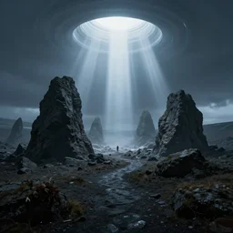8 k landscape photo of incandescent jell - o icelandic rocks, wide shot, futuristic, skylights, light shafts, hyperrealistic, highly detailed and intricate, creepy, ominous, haunting, cinematic, atmospheric,