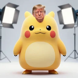 donald trump as the pokemon gumshoos, portrait photography, studio lighting