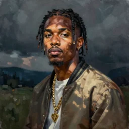 painting of rapper polo g