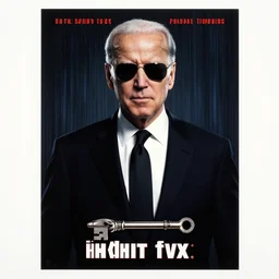 joe biden is [ agent smith ], sunglasses, black tie, [ movie poster ], the matrix movie, key frame