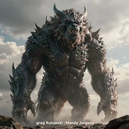 A colossal monster by greg rutkowski, Mandy Jurgens