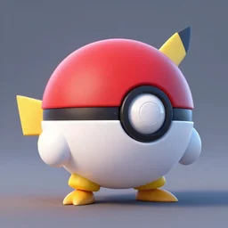 game avatar design, pokeball, pokemon, 3 d render