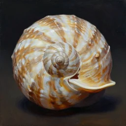 chambered nautilus realistic in o'keefe style