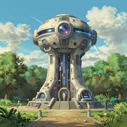 a highly detailed matte painting of a sci - fi monument in a beautiful park by studio ghibli, makoto shinkai, by artgerm, by wlop, by greg rutkowski, volumetric lighting, octane render, 4 k resolution, trending on artstation, masterpiece