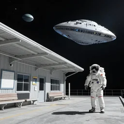 The station was sailing in space and one of the astronauts spotted an alien ship showing Fibonacci\'s rule.