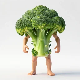 ripped broccoli man, full body, human figure, highly detailed, digital art, sharp focus, trending on art station