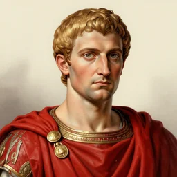 detailed portrait of emperor nero, old roman style, non - reflective red cloak, decorated with traditional roman ornaments by ismail inceoglu dragan bibin hans thoma greg rutkowski alexandros pyromallis nekro rene maritte illustrated, perfect face, fine details, realistic shaded, fine - face, pretty face