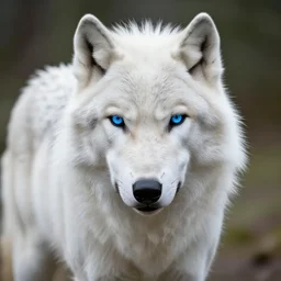 white wolf with blue eyes, highly detailed, artstation,