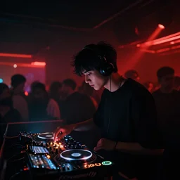 underground club, secret, cyberpunk dance music, lights, ambiance