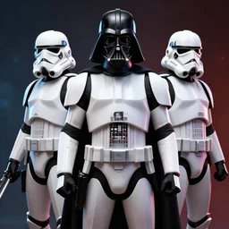 army of storm troopers from star wars behind Darth Vader highly detailed digital art