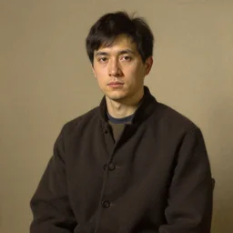 Medium shot of a typical character in the style of Thomas Eakins