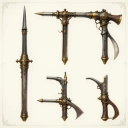 steampunk style weapons, concept design