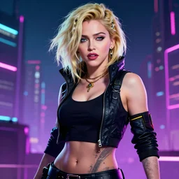 an hd wallpaper of madonna in cyberpunk 2 0 7 7