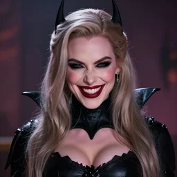 Portrait of Erin Heatherton as Poison with a a wicked smile and winking, in Batman movie still cinematic, artstation, Greg rutkowski, UHD 8K