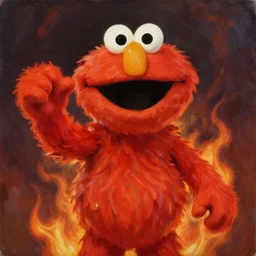 elmo fire gif, epic oil painting by michael whelan