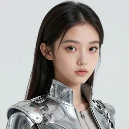classy elegant sophisticated very up close portrait of a cute dainty girl, cyber future jacket, ultra detailed wire decoration, big eyes, fantasy art by nixeu and guweiz and ilya kuvshinov and sam yang, sleek curves, intricate sharp focus, trending on artstation hq, deviantart, pinterest, unreal engine 5, 4 k uhd image