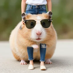 “ hipster hamster wearing skinny jeans and wearing ray bans ”