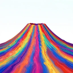 rainbow volcano psychedelic art, 4 k
