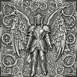 an angel, super nintendo game sprite, symetric, barroque platinum armor