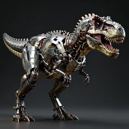hyper detail of a mechanical t rex cyborg, sci fi, art by kazuhiko nakamura and hajime sorayama, 8 k octane detailed render, post - processing, extremely hyperdetailed, intricate futuristic mechanic parts, unreal engine 5, dark background, sharp focus, blender, complex 3 d render, cinematic lighting + masterpiece, artstation