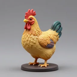80mm resin detailed miniature of fluffy chicken, Product Introduction Photos, 4K, Full body, simple background