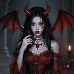 a demon and a girl