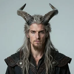 portrait of fantasy man with horn