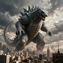 a massive kaiju monster that looks like benjamin netanyahu attacking a city, by moebius and artgerm and tim hildebrandt