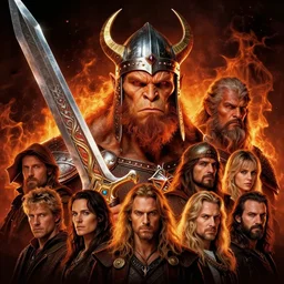 head and shoulders portrait of a helmed fire giant with a giant sword, d & d, fantasy, greg rutkowski, frank frazetta, alexandre chaudret, boris vallejo, michael whelan, miro petrov, hr giger, magali villeneuve, donato giancola