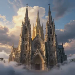 renaissance church illuminated by morning light, cinematic, wide angle, art by moebius, artstation trending, gorgeous clouds, god rays, fantasy art, octane render, ureal engine, japanese animation, mist, hyperdetailed.