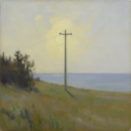 serenity at the end of the earth, oil on canvas artwork by william sidney mount, nostalgic