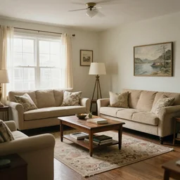 a typical American living room from 1995