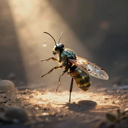 dancing fantasy insect on dreamy background