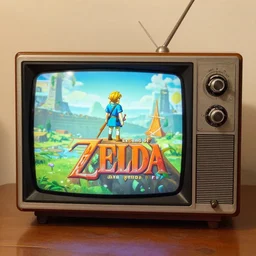 photo of an old TV running Legend of Zelda: Ocarina of time