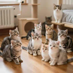 a room full of kittens