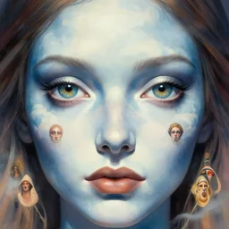 close up sci - fi hippie poster art simon stalenhag mountain eyes, cloud skin, elegant, highly detailed, centered, digital painting, concept art, smooth, sharp focus, illustration, artgerm, tomasz alen kopera, peter mohrbacher, donato giancola, joseph christian leyendecker, wlop, frank frazetta