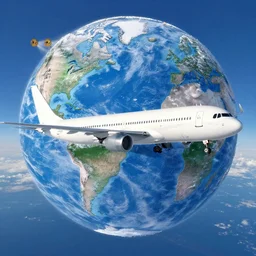 a airplaly in a snowglobal
