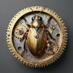 a clockwork insect cross section