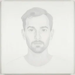 a portrait a very ordinary person, by Robert Ryman, abstract, white on white, flat bold color, facing front, anatomically correct, beautiful perfect face, sharp focus, Highly Detailed, 8k, HD, abstract